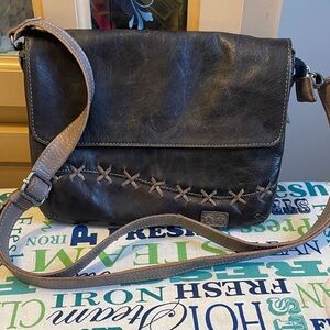 Bed Stu Black and Brown Crossbody Bag